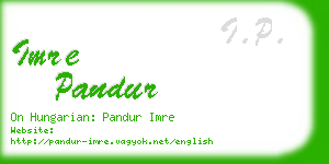 imre pandur business card